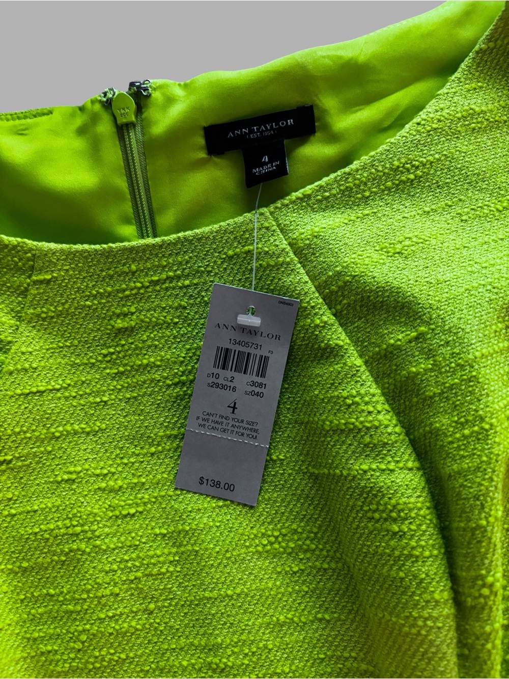 Bright yellow/green cap sleeve sheath dress size 4 - Picture 4 of 8
